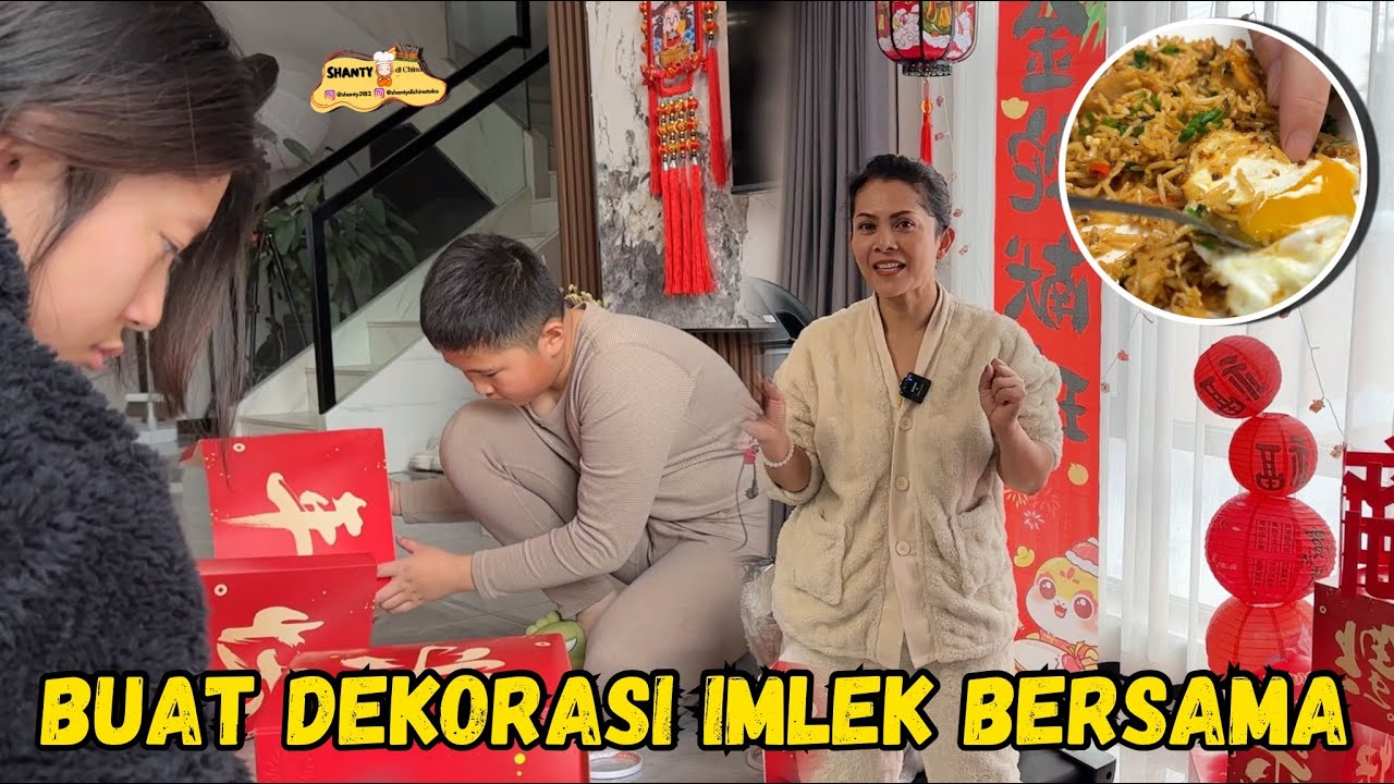 SEKELUARGA BUAT DEKORASI IMLEK SENDIRI UNTUK MEMPERCANTIK RUMAH DAN MASAK NASI GORENG SOLARIA 🤤🏮
