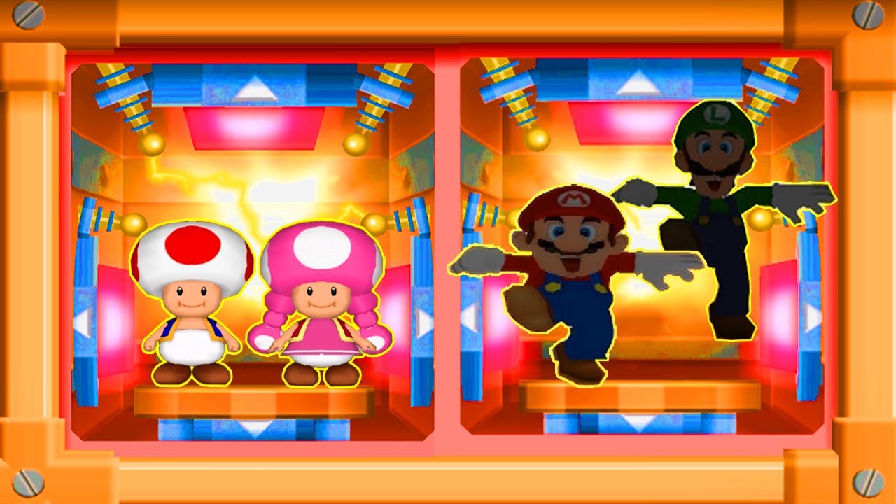 Mario Party 7 Minigames - Bad Day Mario and Luigi - Toad and Toadette Lucky Day