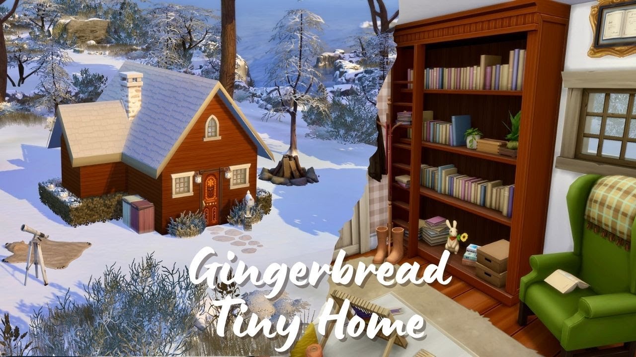 gingerbread tiny house 🫚 - the sims 4 speed build