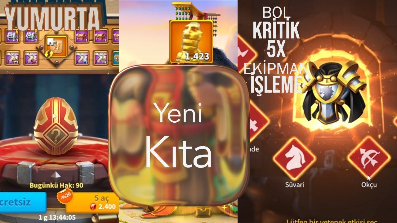 Yumurta | 2 Komutan Maxlama | 5 Ekipman İşleme | Rise Of Kingdoms