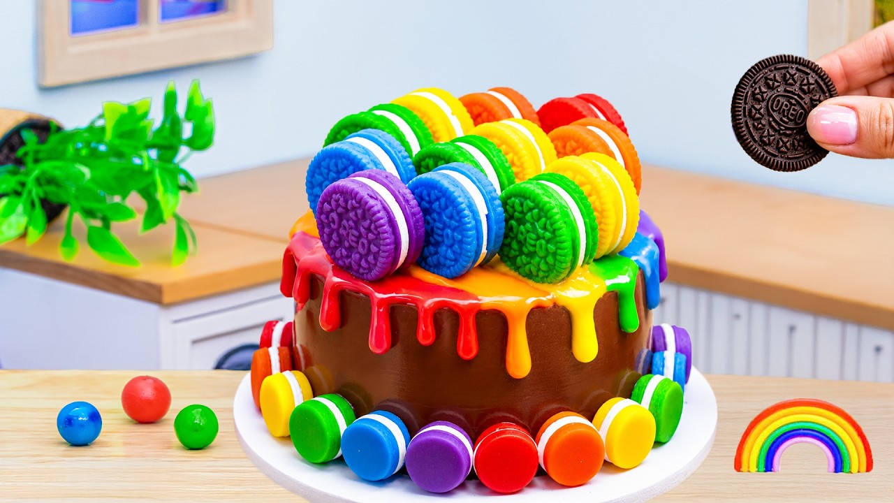 Mini Rainbow Cake With Chocolate 🌈Rainbow Oreo Fantasy Cake by Sweet Cakes
