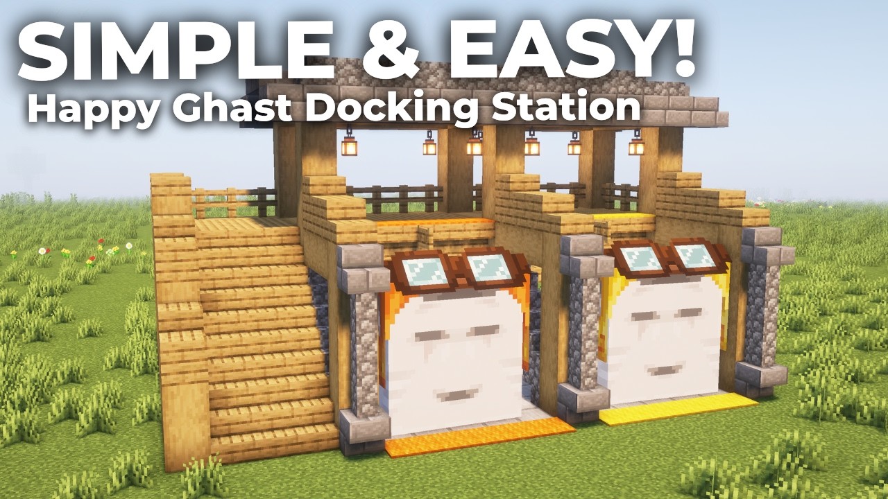 EASY & CHEAP (STACKABLE) Happy Ghast DOCK || Minecraft 1.21.6