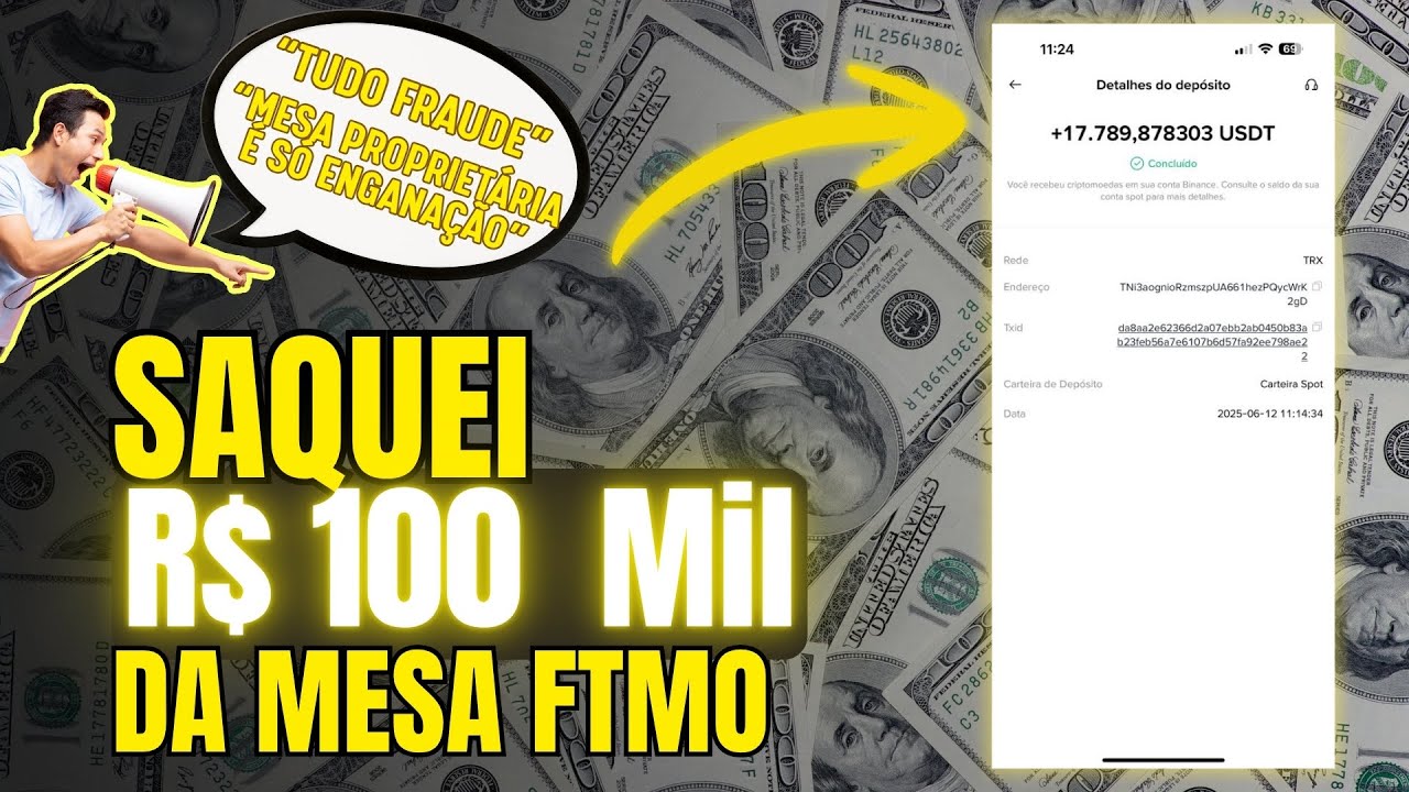 SAQUEI R$100.000,00 DA FTMO E RECEBI EM MINUTOS