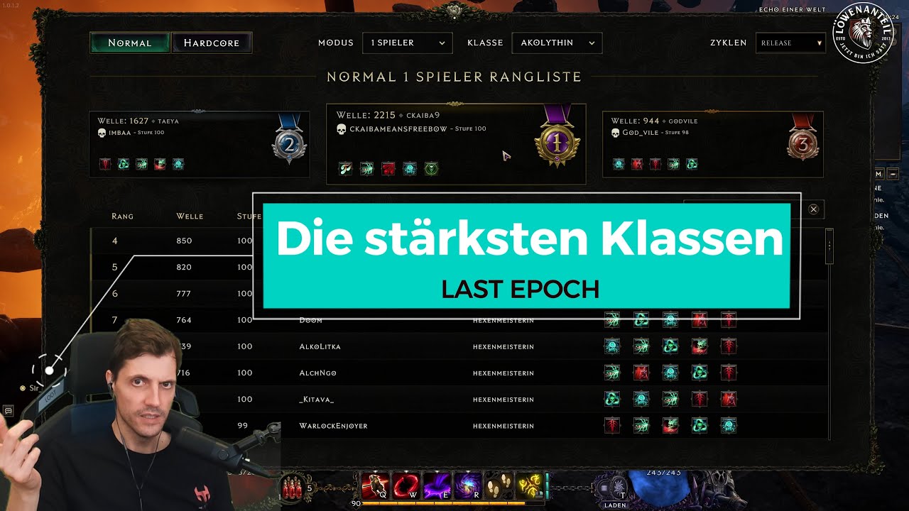 Last Epoch: Die stärksten Klassen (Rangliste, Extrem unterschiedlich)