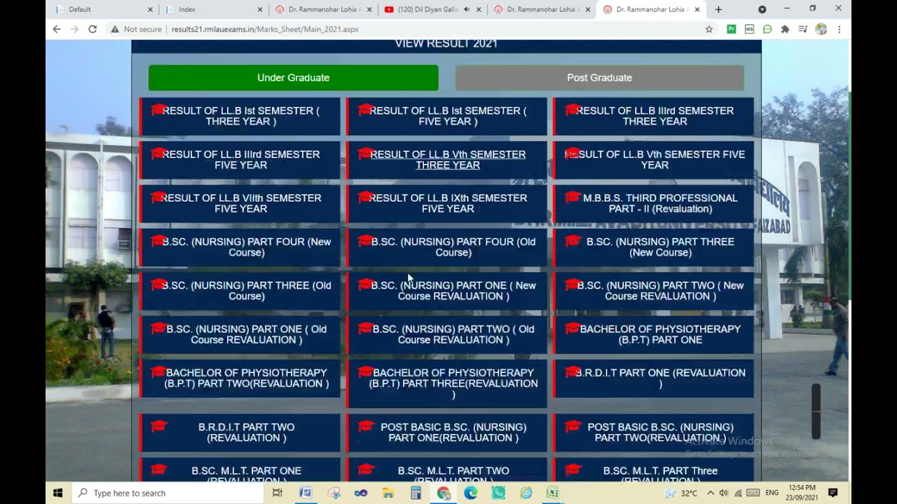 Rmlau All Class Result 2021_Rmlau Result kaise chek kare 2021_Final Year_All Class