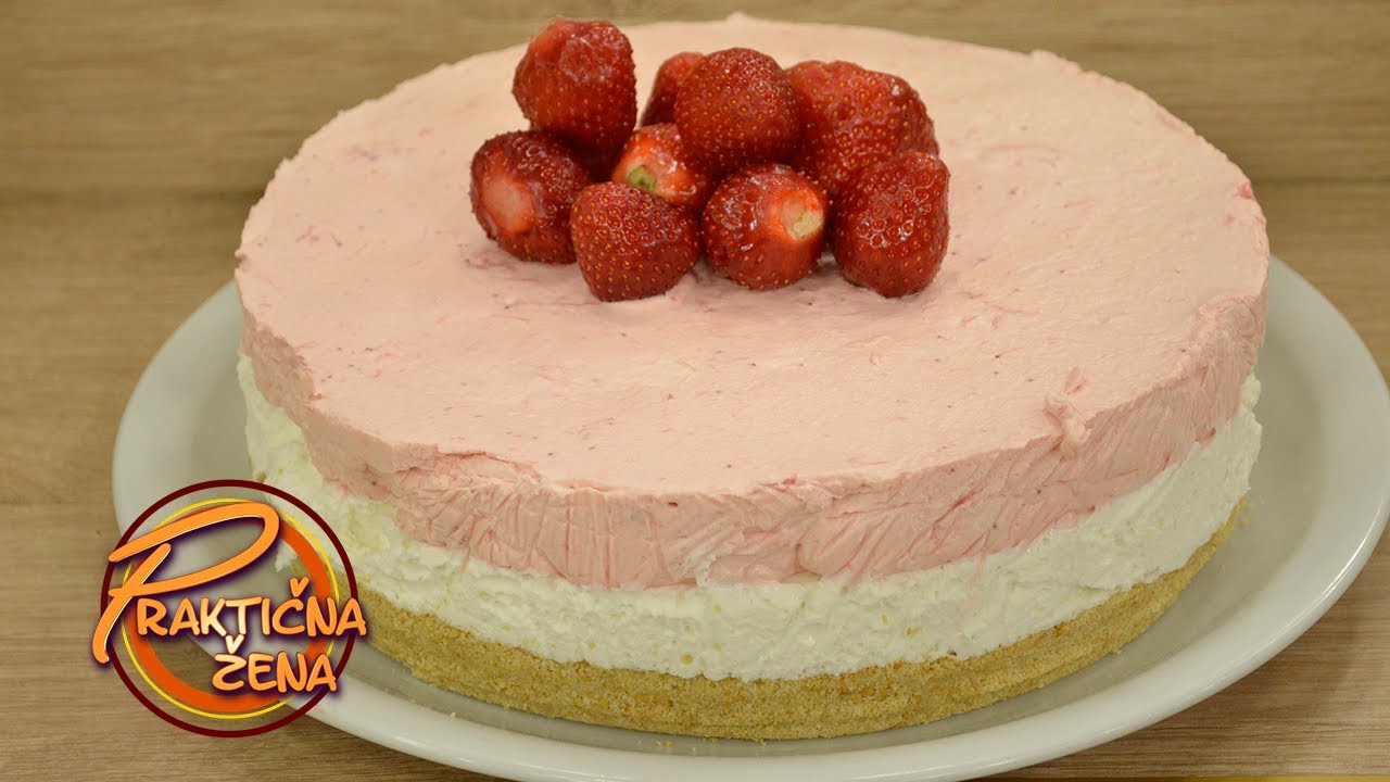 Praktična žena - Troslojna mus torta od jagoda, keksa i bele čokolade