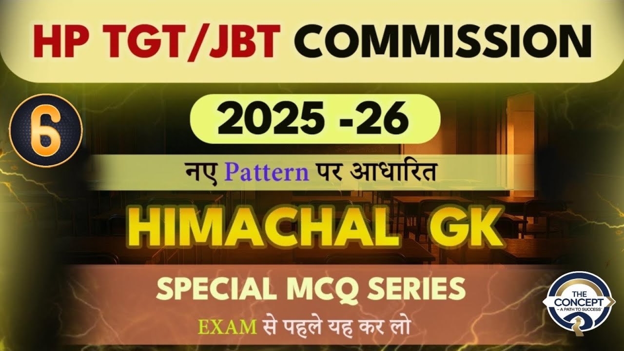 Most Important MCQs of HP GK : Class-6|| HP GK MCQs Based on Latest Pattern for All Commission 2025