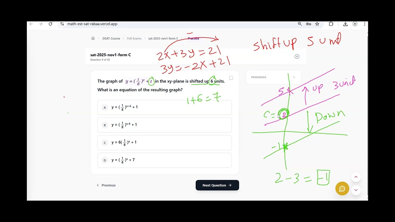 Sat 2025 November C Math  Exam -answers p1-حل كل الافكار الصعبه بطريقه سهله وواضحه مع م رابعه فراج