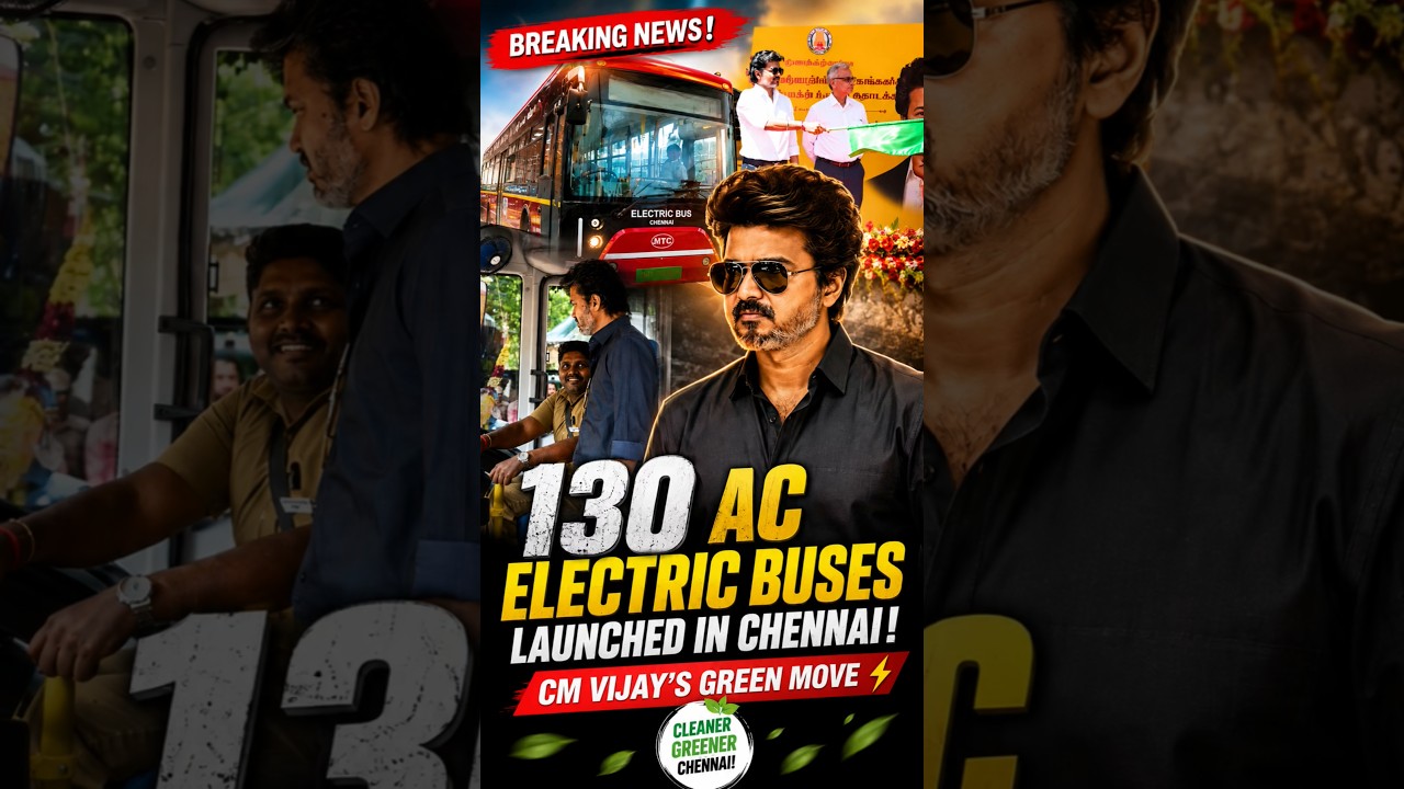 CM VIJAY'S Green Move in TN🔥💚|130 AC Electric Buses #cmvijay #vijay #tvk # tamilnadu #shorts #viral