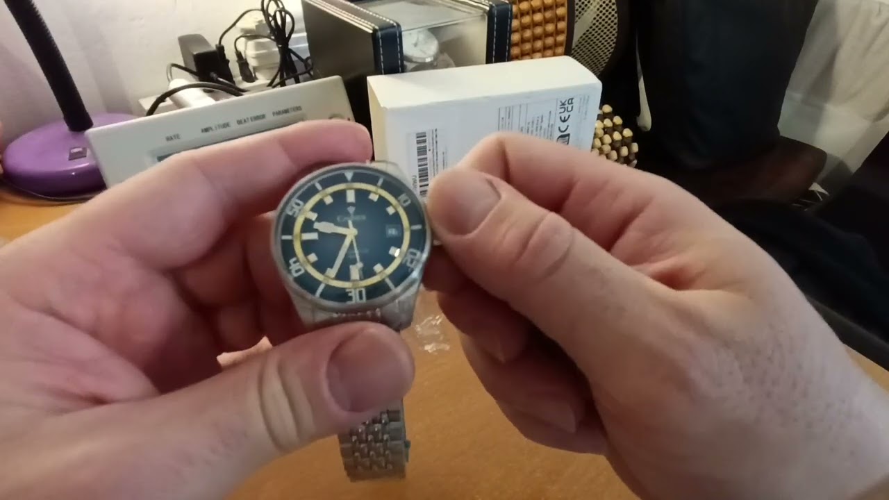CADISEN C 8244 BLUE & GOLD BEADS OF RICE 10BAR AUTOMATIC WATCH UNBOXING