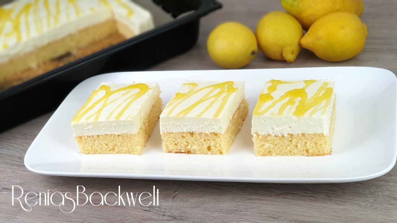 Zitronenschnitten vom Blech, einfach erfrischend 🍋🍋🍋