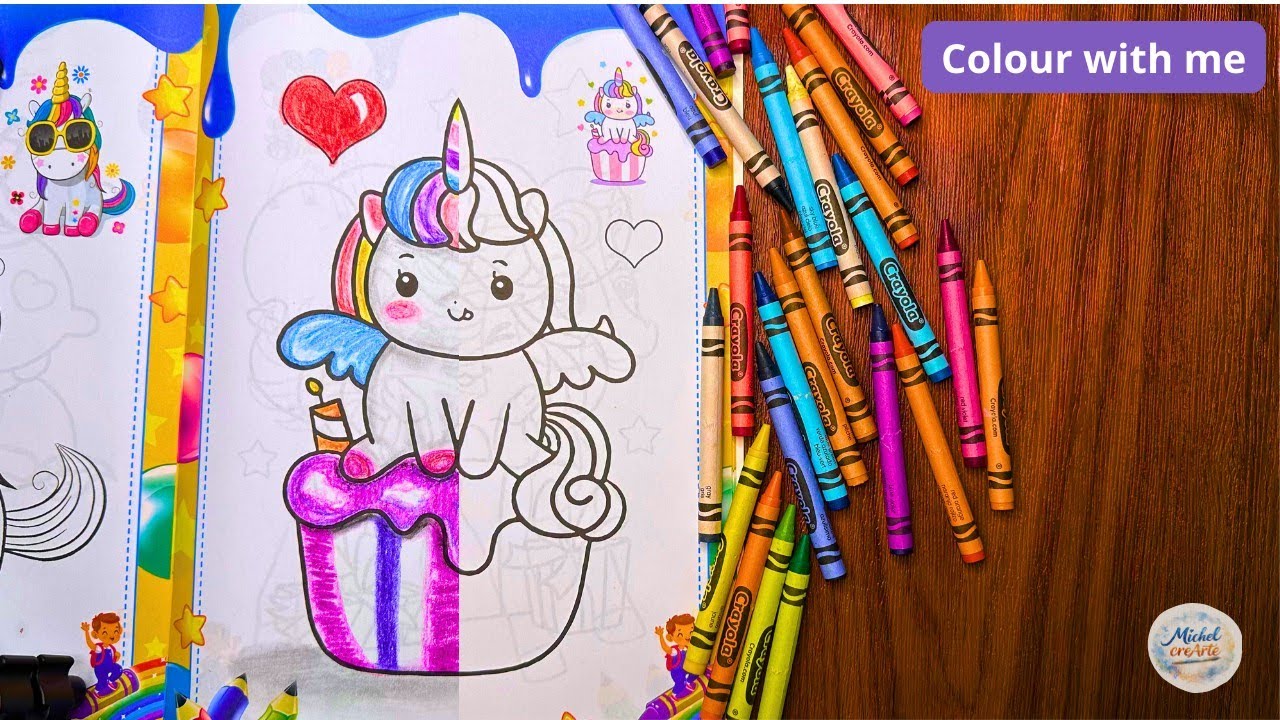 Color with Me: Unicornio | Crayones Crayola | Music | Colorear fácil