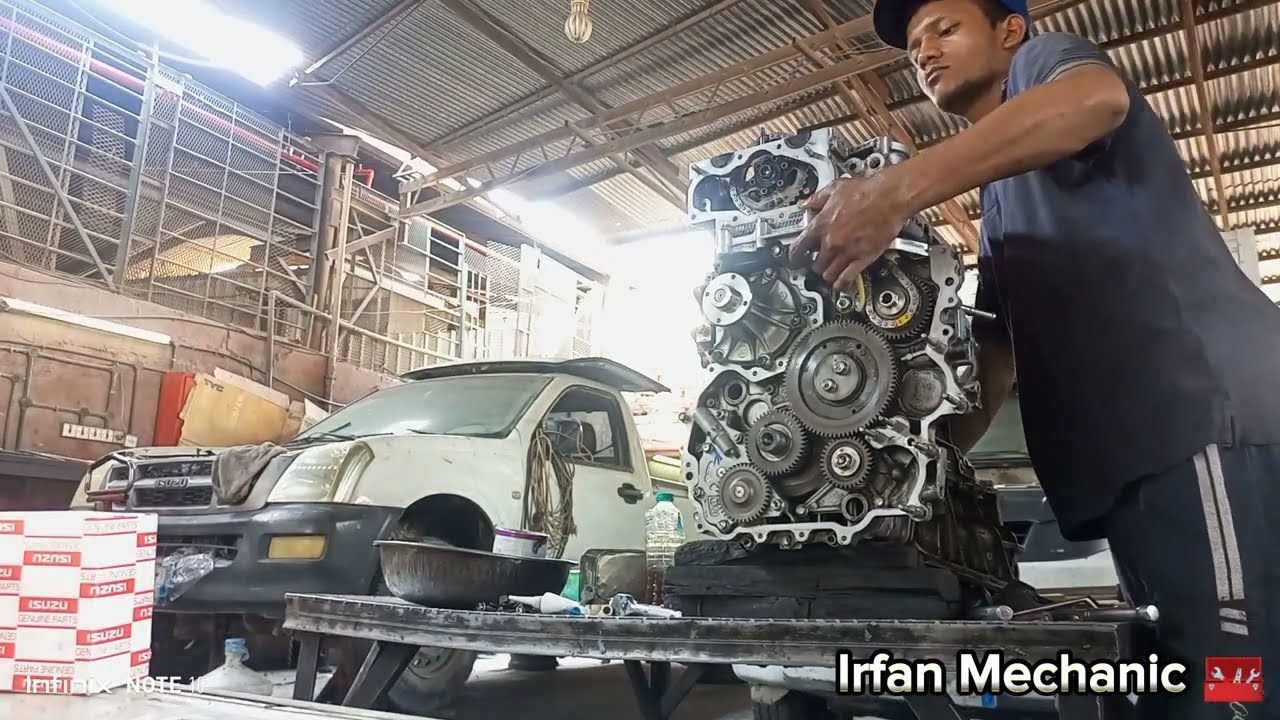 Isuzu D_Max 4JK1 Full Engine installing