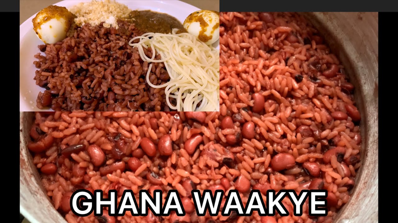 HOW TO MAKE DELICIOUS GHANA WAAKYE (RICE AND BEANS #cooking #waakye #riceandbeans #africanvillage