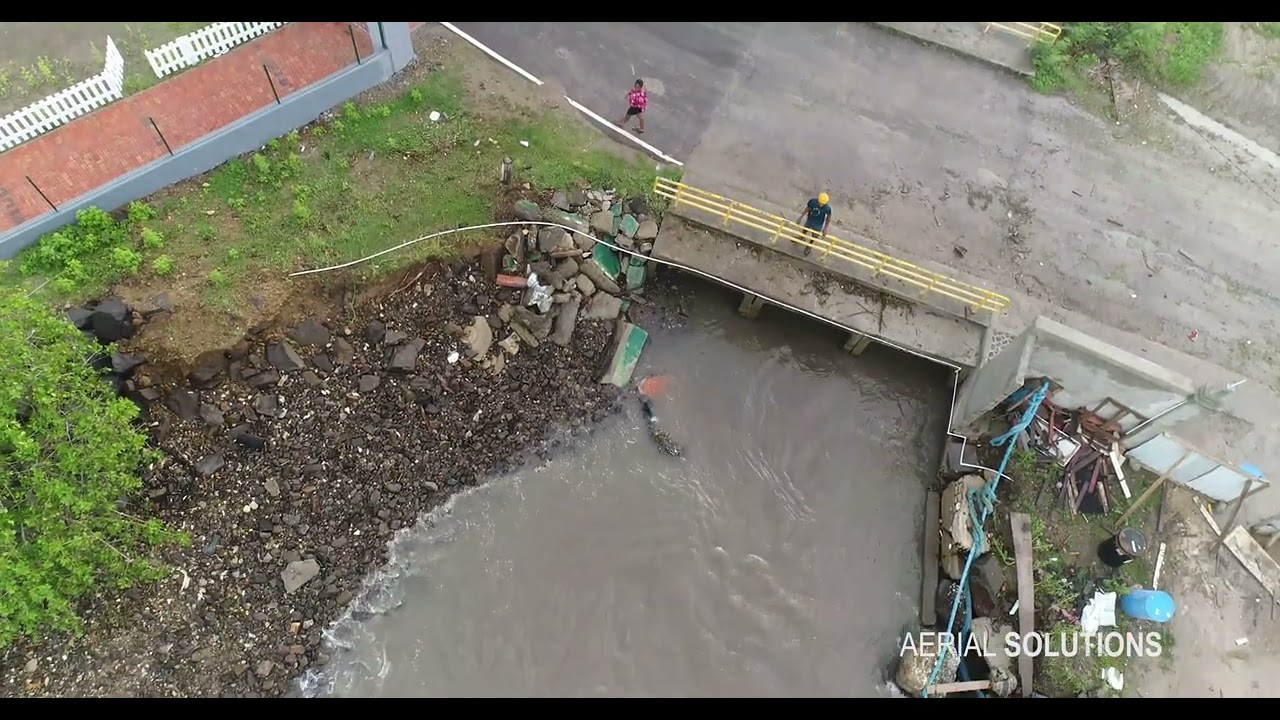 Gros Islet Village (St Lucia) waterfront after storm