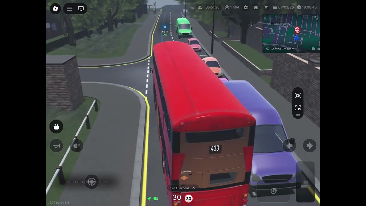 Roblox Croydon：London Bus Route 433 Coombe road →Croydon Town Centre