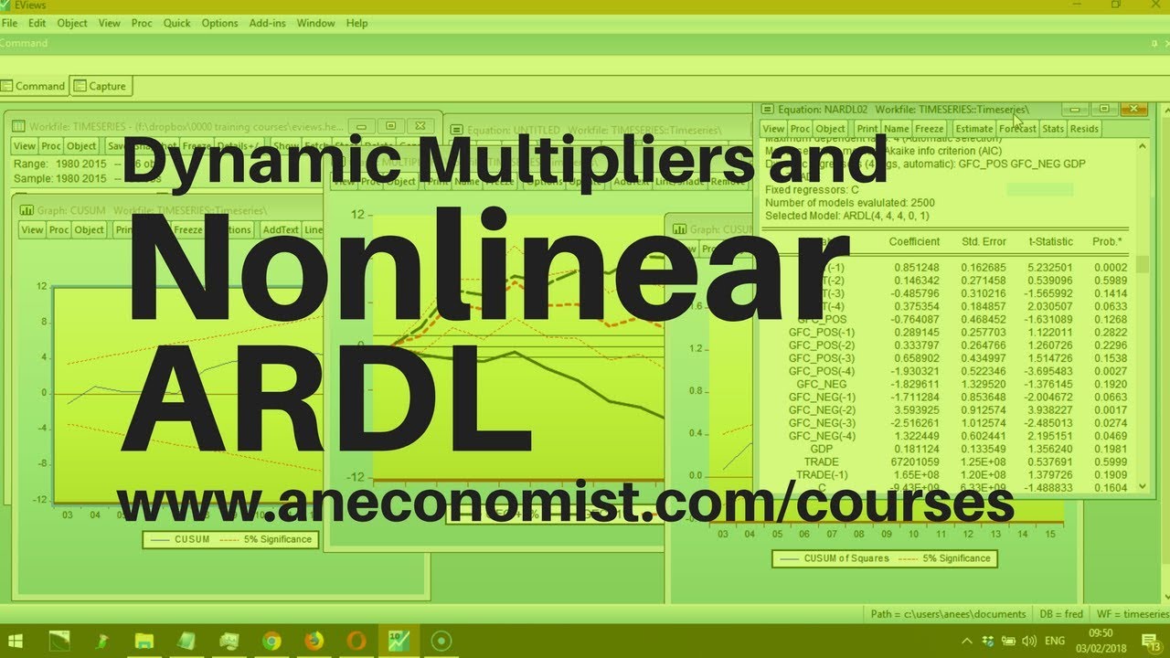 Dynamic Multipliers and NARDL using Eviews