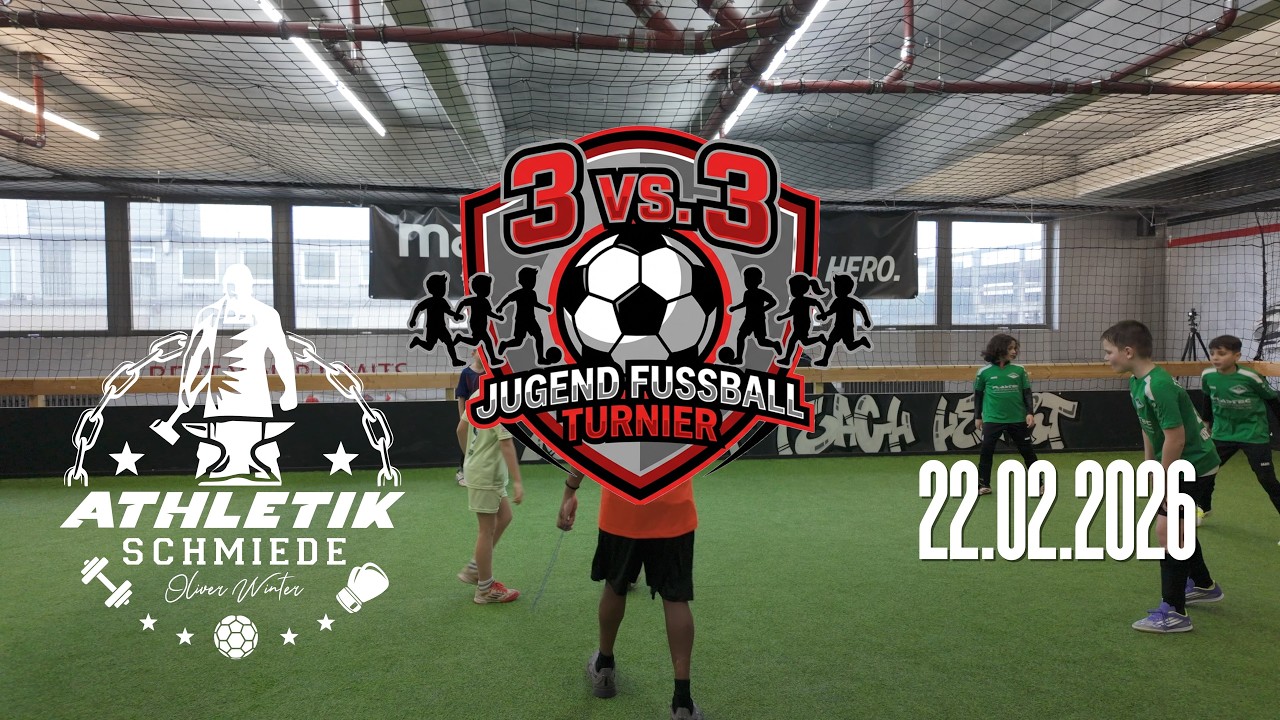 Kinder Fussball Turnier 3 vs 3 in der Athletikschmiede Wuppertal - Spiel 1