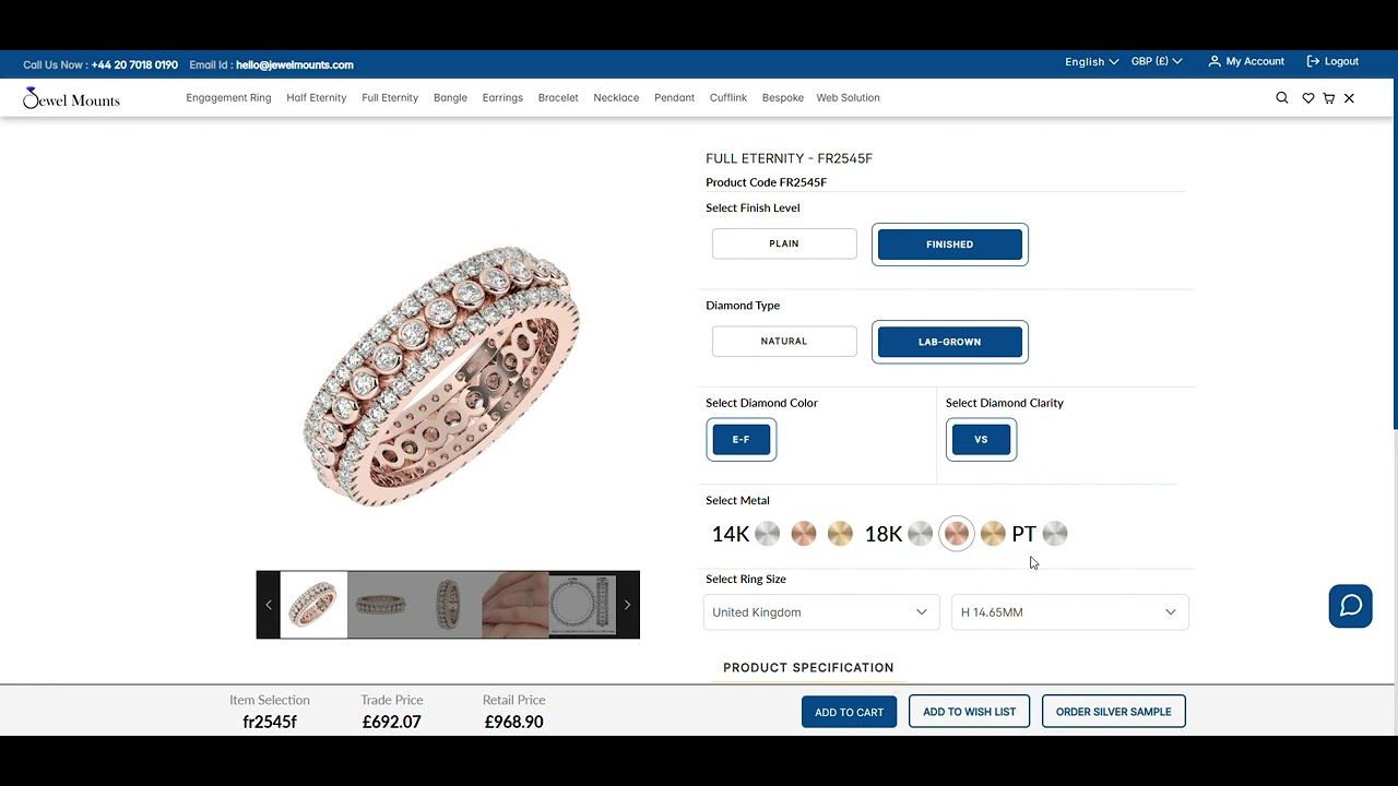 Finished Full Eternity Rings by JewelMounts | Wholesale Diamond Bands for Jewelers & Retailers