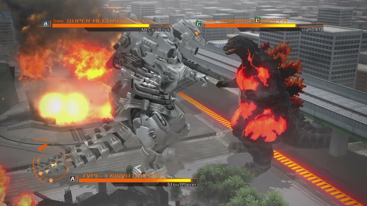 GODZILLA PS4 : Kiryu and Super MechaGodzilla vs Burning Godzilla