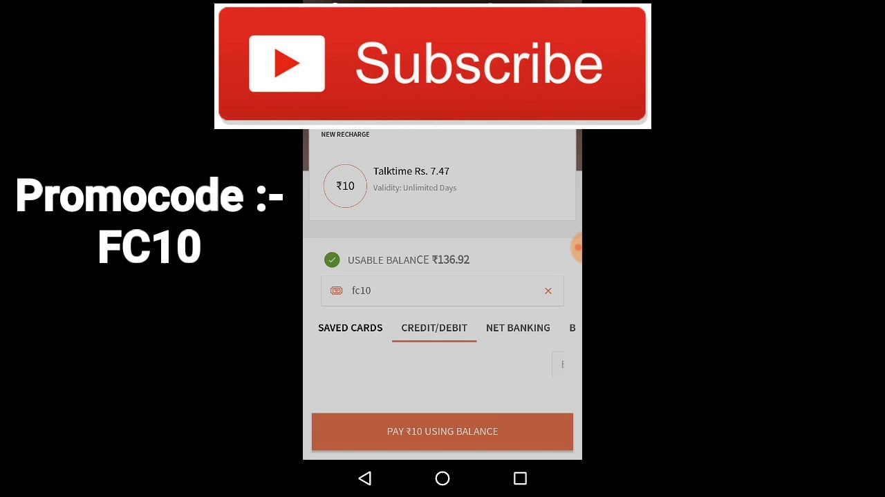 Freecharge Loot-Get Free Rs10 Recharge(All Users) |Freecharge Promo Code |Freecharge Surprise Offer