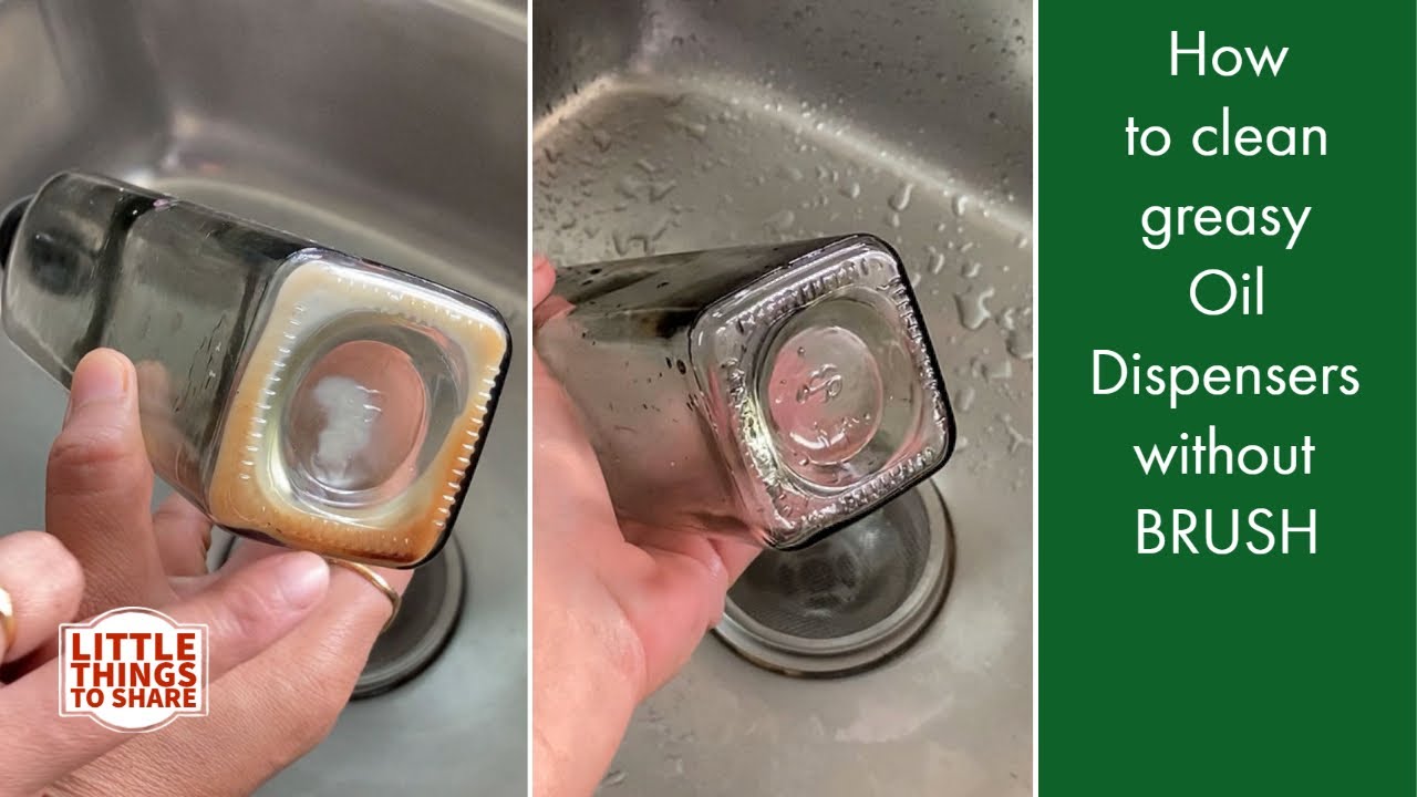 How to Clean Greasy Oil Dispenser without a Brush | How to Clean Glass Oil bottle | Oil Dispenser