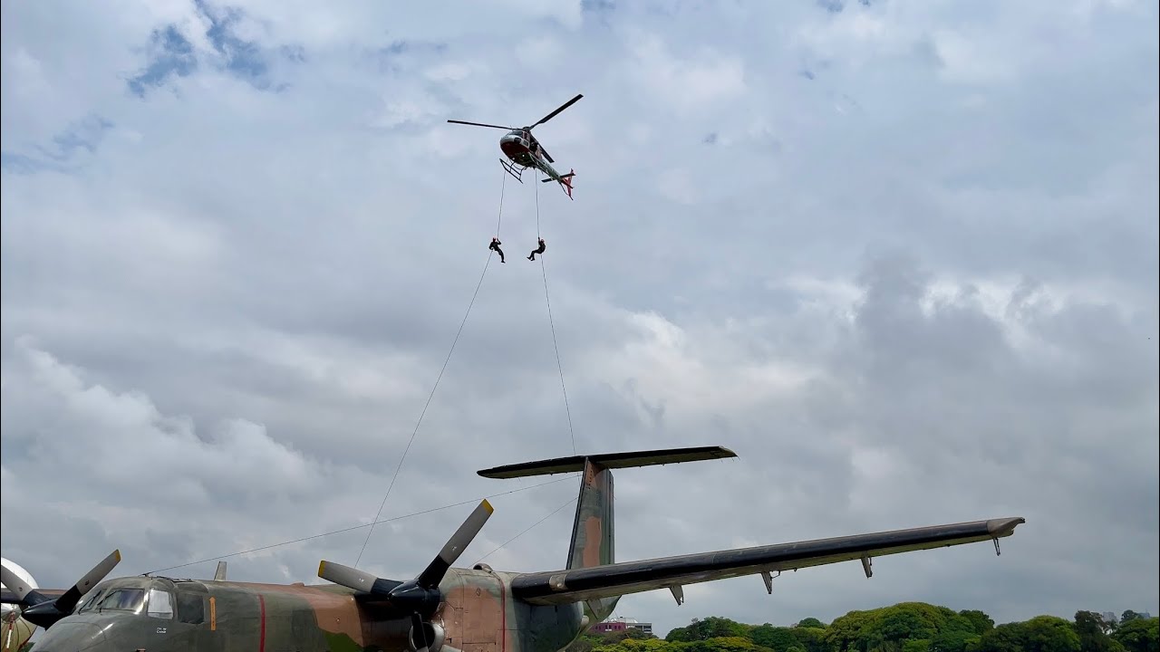 4K - Rapel no Helicóptero Polícia Militar - Domingo Aéreo PAMA - SP 2023