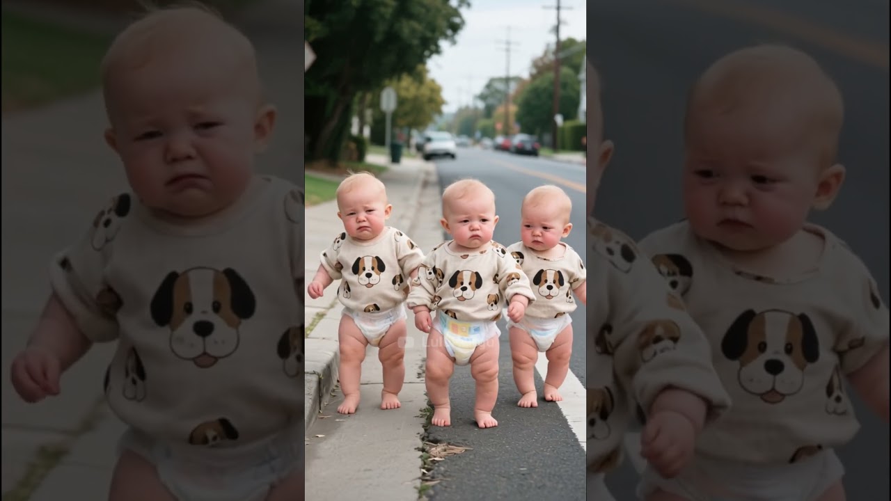 Triplet Babies&rsquo; Amusement Park Mischief &mdash; A Lesson in Kindness with a Puppy Toy🎡🐶