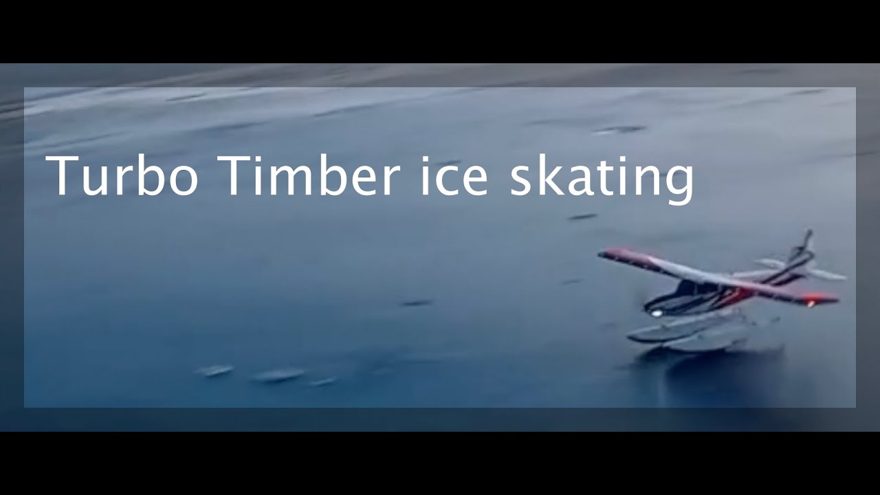E Flite Turbo Timber Evolution on Floats no wind sunset ice skating on frozen Bavarian lake