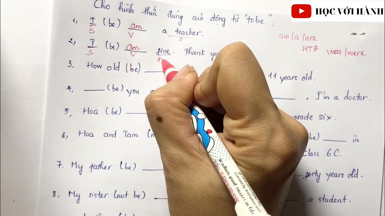 Bài tập Tobe -  Am/is/are - Thì Hiện Tại Đơn