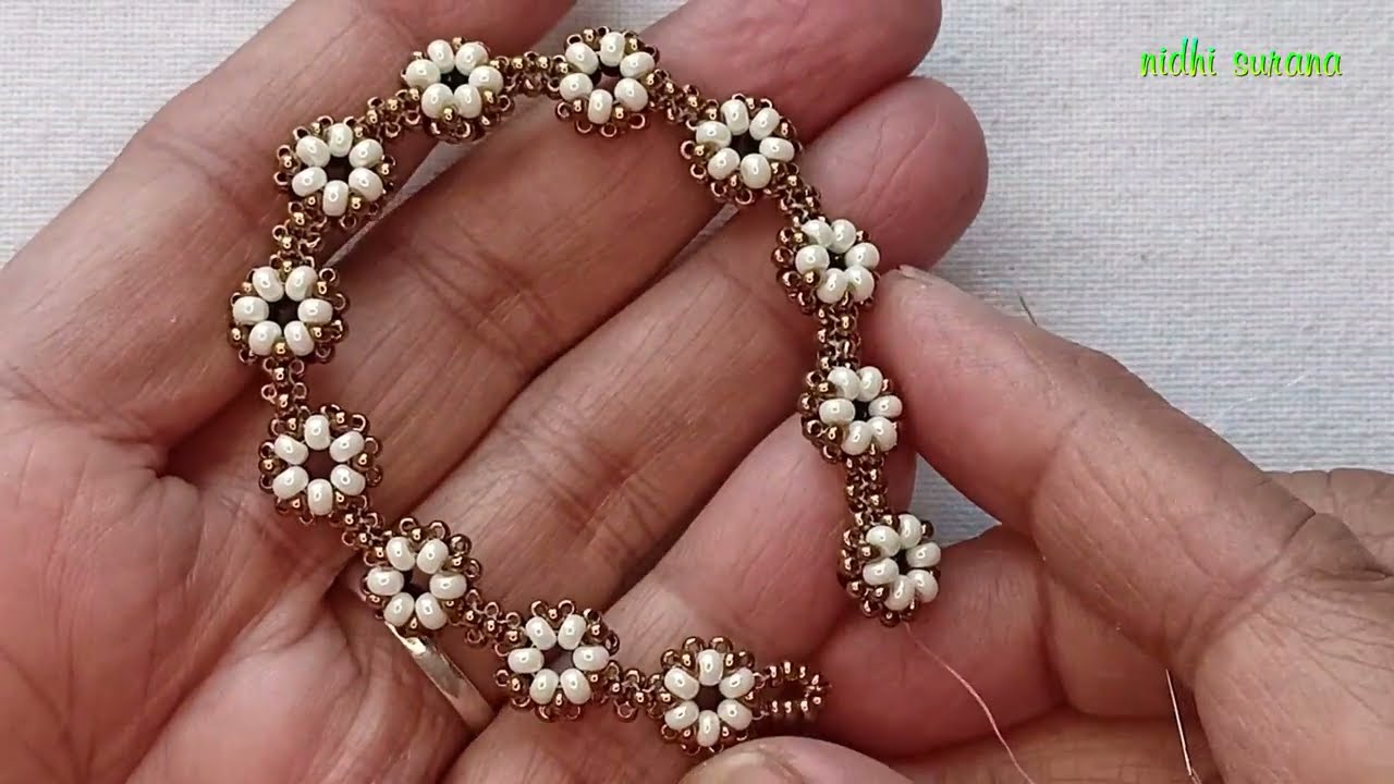 Double Sided Seed bead Jewelry/Bracelet making/Pulsera Tutorial diy