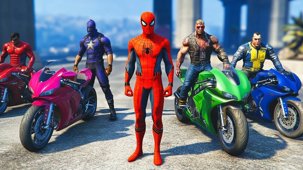 Spider-Man vs Captain America – Impossible Bike Race Stunts! 🚀 GTA 5 Challenge💥