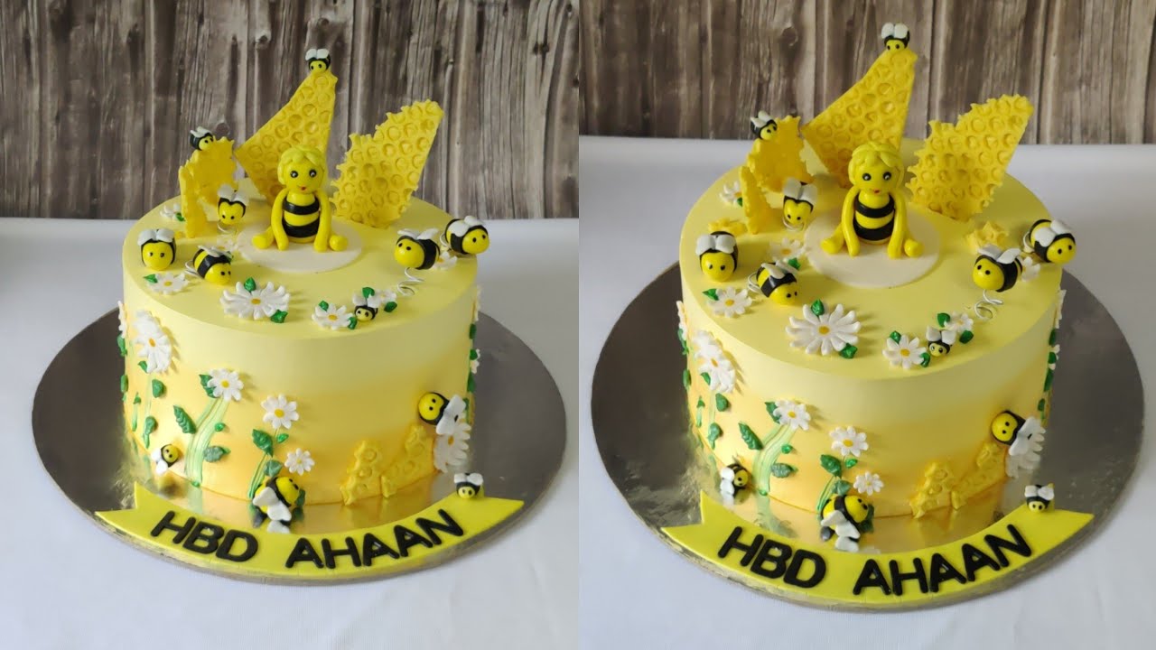 Beautiful Honeybee Theme Cake /Full Tutorial With Fondant Work And Tips and Tricks