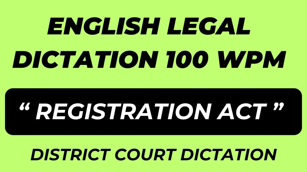 English Legal 100 WPM Dictation || #districtcourtdictation #highcourtdictation