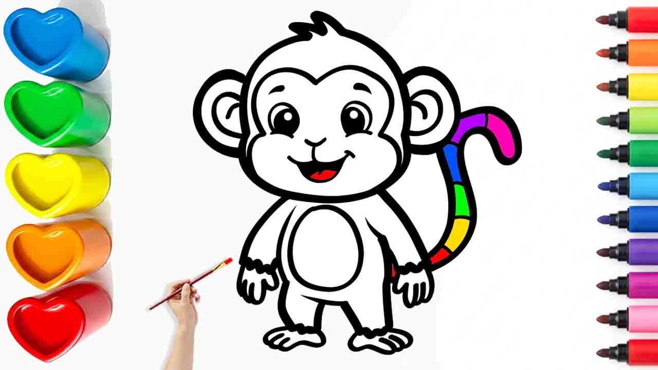 🐵🍌 Drawing and Coloring a Cute Monkey | Easy Step By Step Tutorial #33