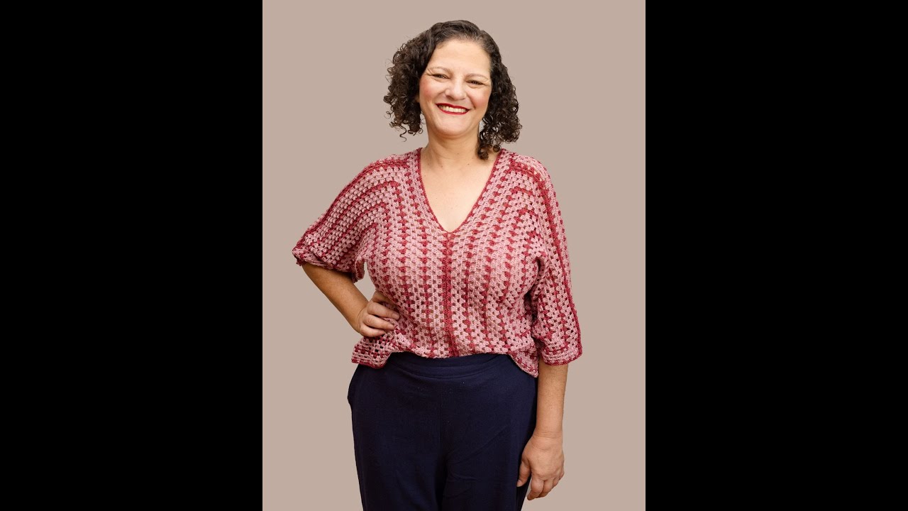 blusa hexagono em croche