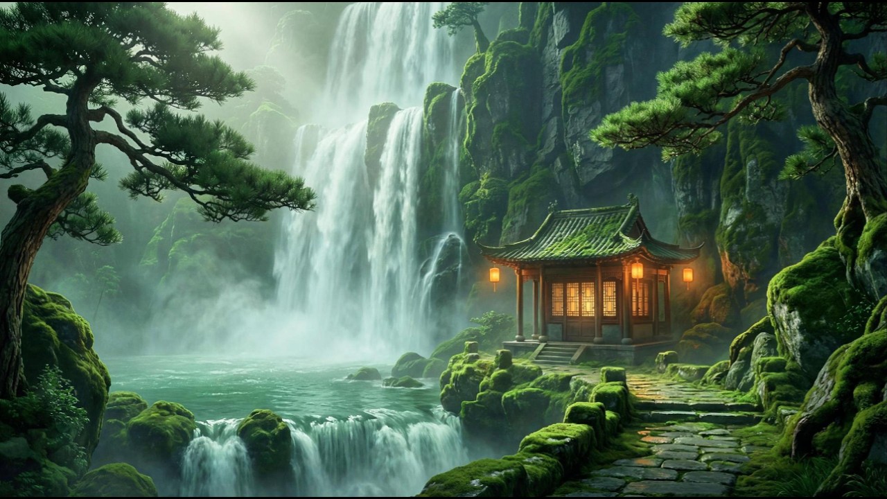 The Pavilion of Falling Water (瀑布亭) | Original Chinese Zen Album | 1 Hour of Guqin & Erhu Music