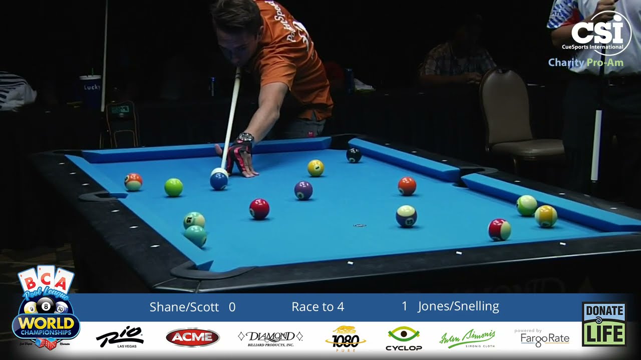 PRO+AMATEUR SCOTCH DOUBLES! Shane Van Boening + Scott vs. Jeremy Jones + Katherine