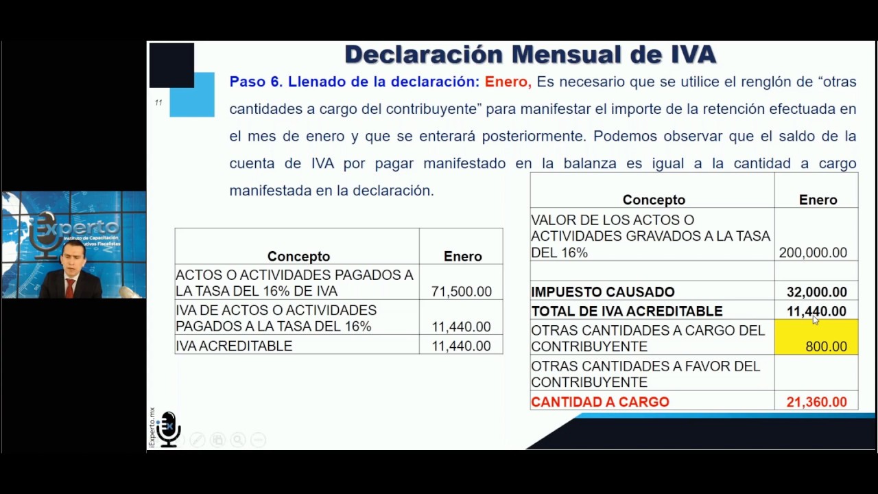 Llenado de declaración IVA cuando existen retenciones