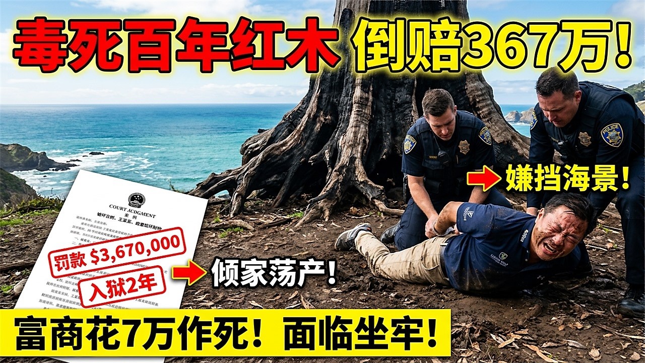 为改“风水”毒杀150年红木！华人富商深夜投毒，喜提联邦重罪+367万天价罚单！