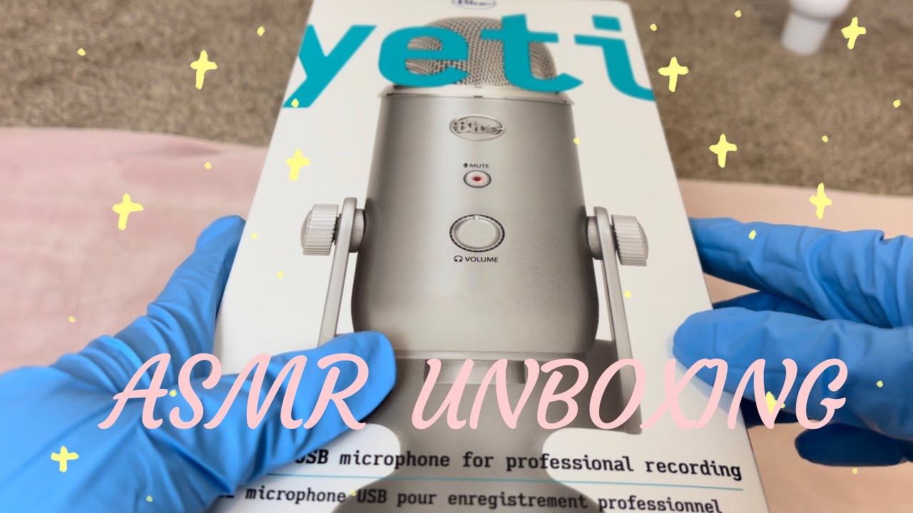 ASMR Blue Yeti Microphone Unboxing | latex gloves