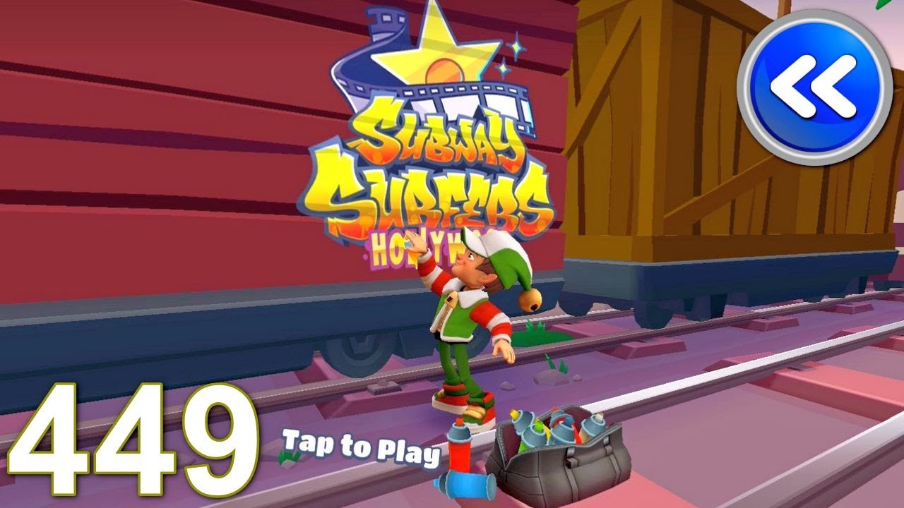 Subway Surfers Gameplay PC HD - Marathon Hollywood Jake Elf Outfit Reverse Episode 449
