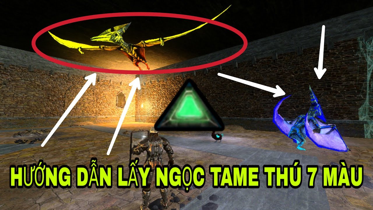 [ARK survival mobile] HƯỚNG DẪN ĐI DUNGEON LẤY NGỌC VỀ TAME THÚ 7 MÀU full HD