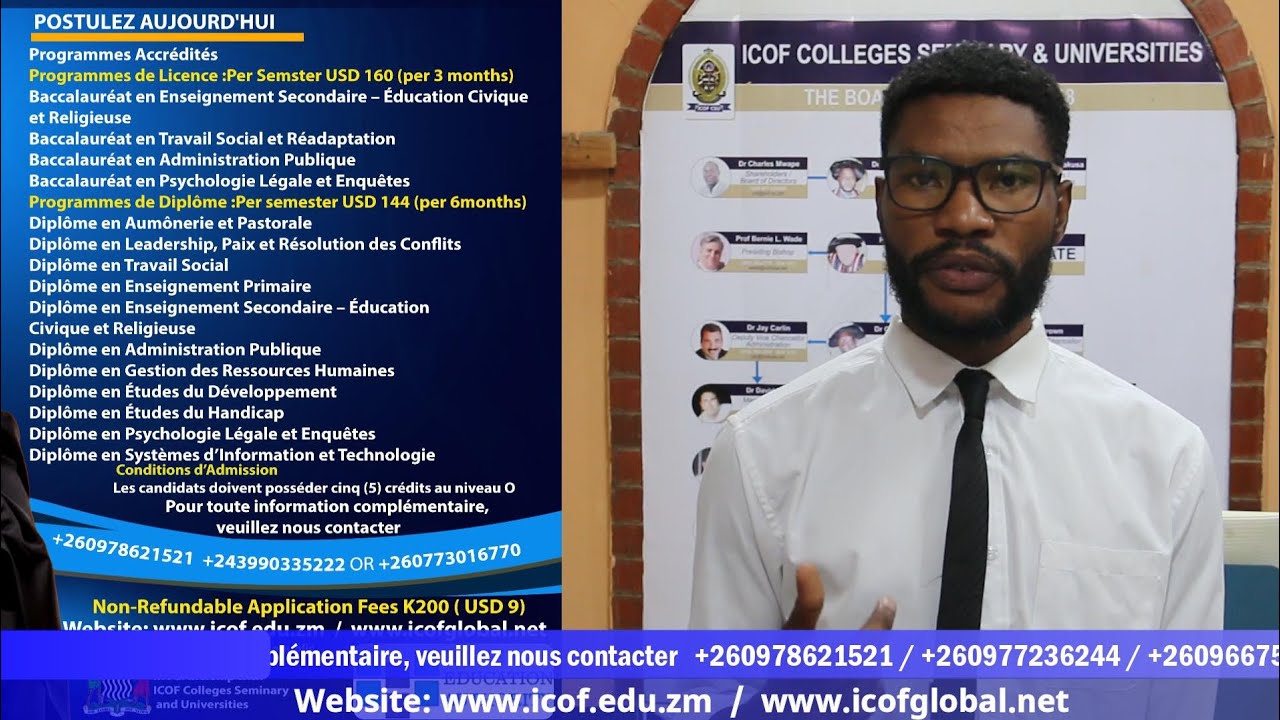ICOF Global University Congo which is part of the Global movement of Universities and Churches
