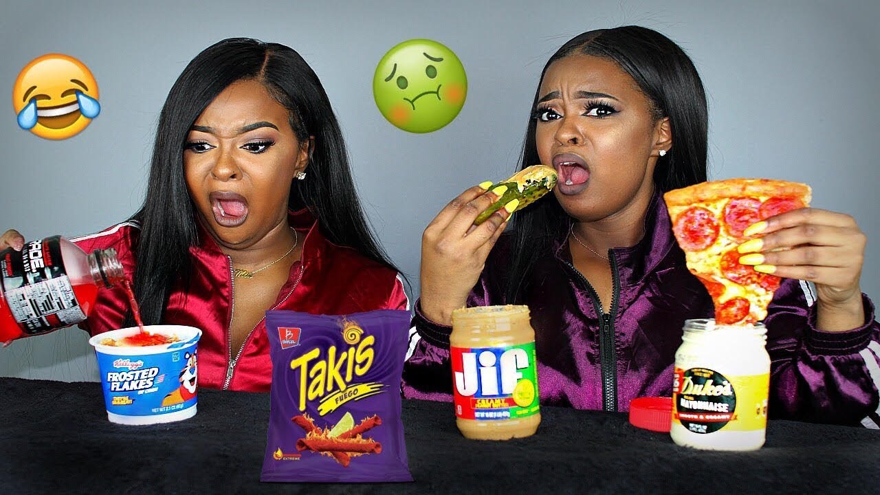 WEIRD and INSANE Food Combinations PEOPLE LOVE CHALLENGE ! GROSS & BIZARRE FOODS 🤢 | Pitts Twins