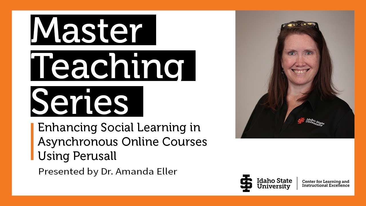 Master Teaching Series: Enhancing Social Learning in Asynchronous Online Courses Using Perusall
