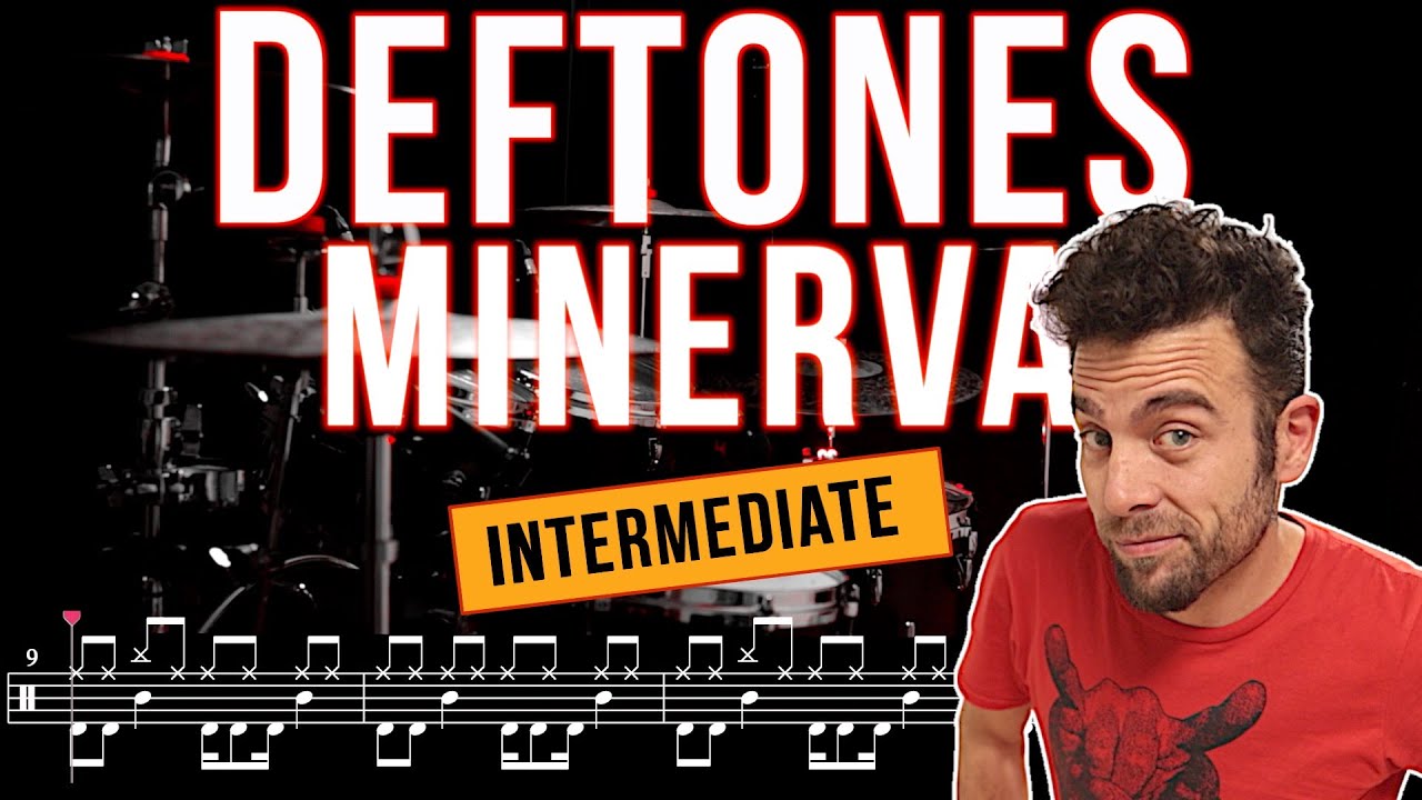 Deftones - Minerva - Drum cover (with scrolling drum score)