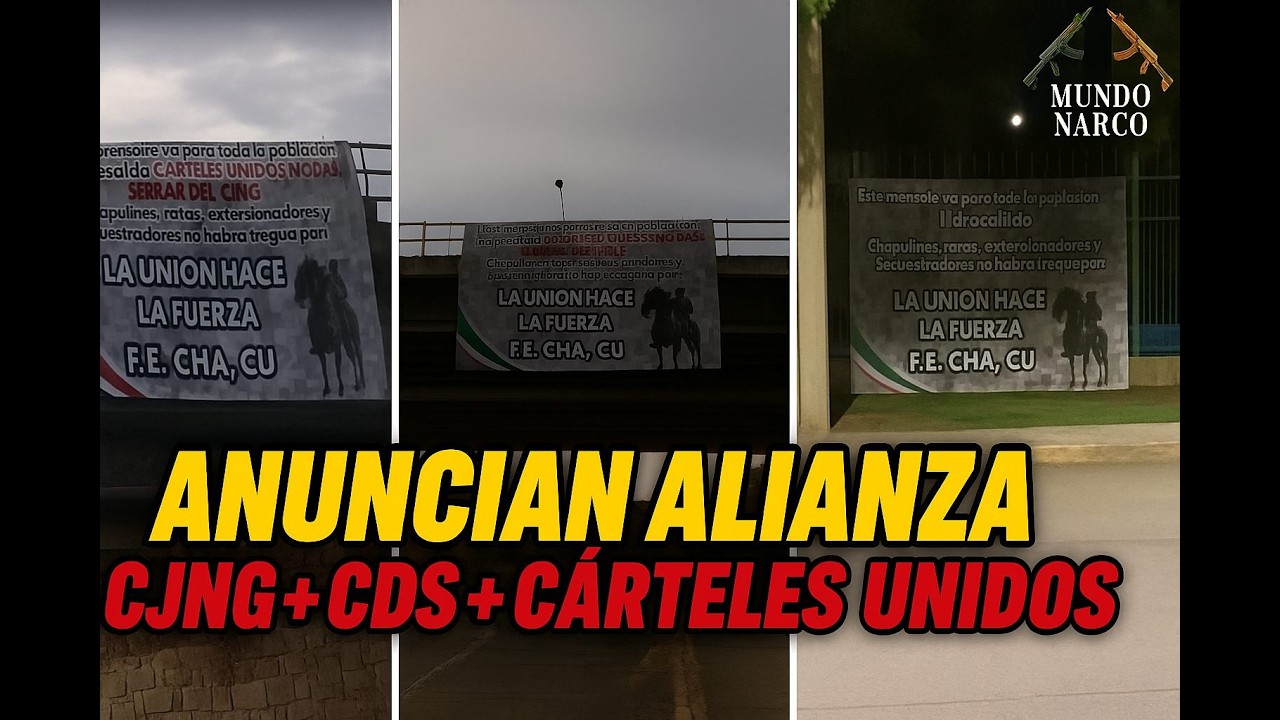 💣 &iexcl;BOMBA! Narcomantas anuncian alianza CJNG, CDS y C&aacute;rteles Unidos en Aguascalientes 🤝