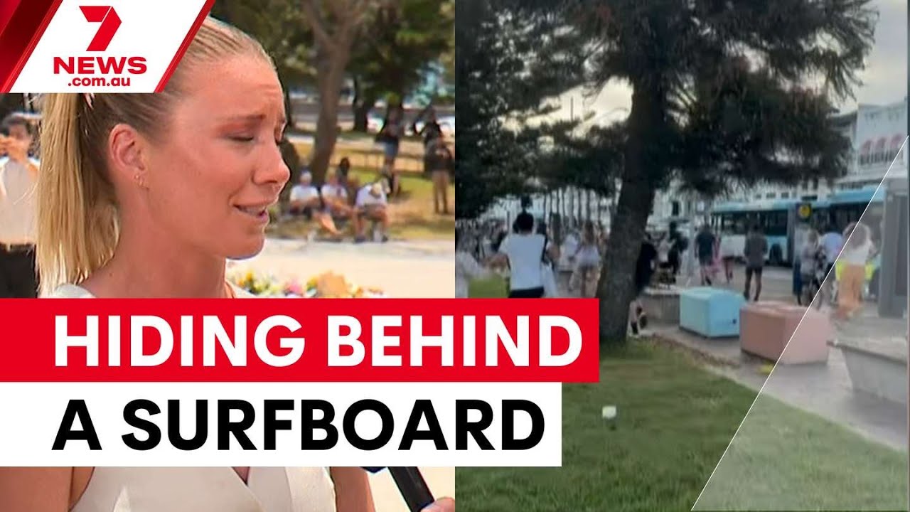 Katie Brown breaks down as she recalls moment gunmen opened fire at Bondi Beach | 7NEWS