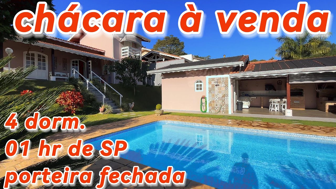125 - VENDIDO - CHÁCARA À VENDA 04 DORMITÓRIOS 01 HORA DE SÃO PAULO PORTEIRA FECHADA ASFALTO 